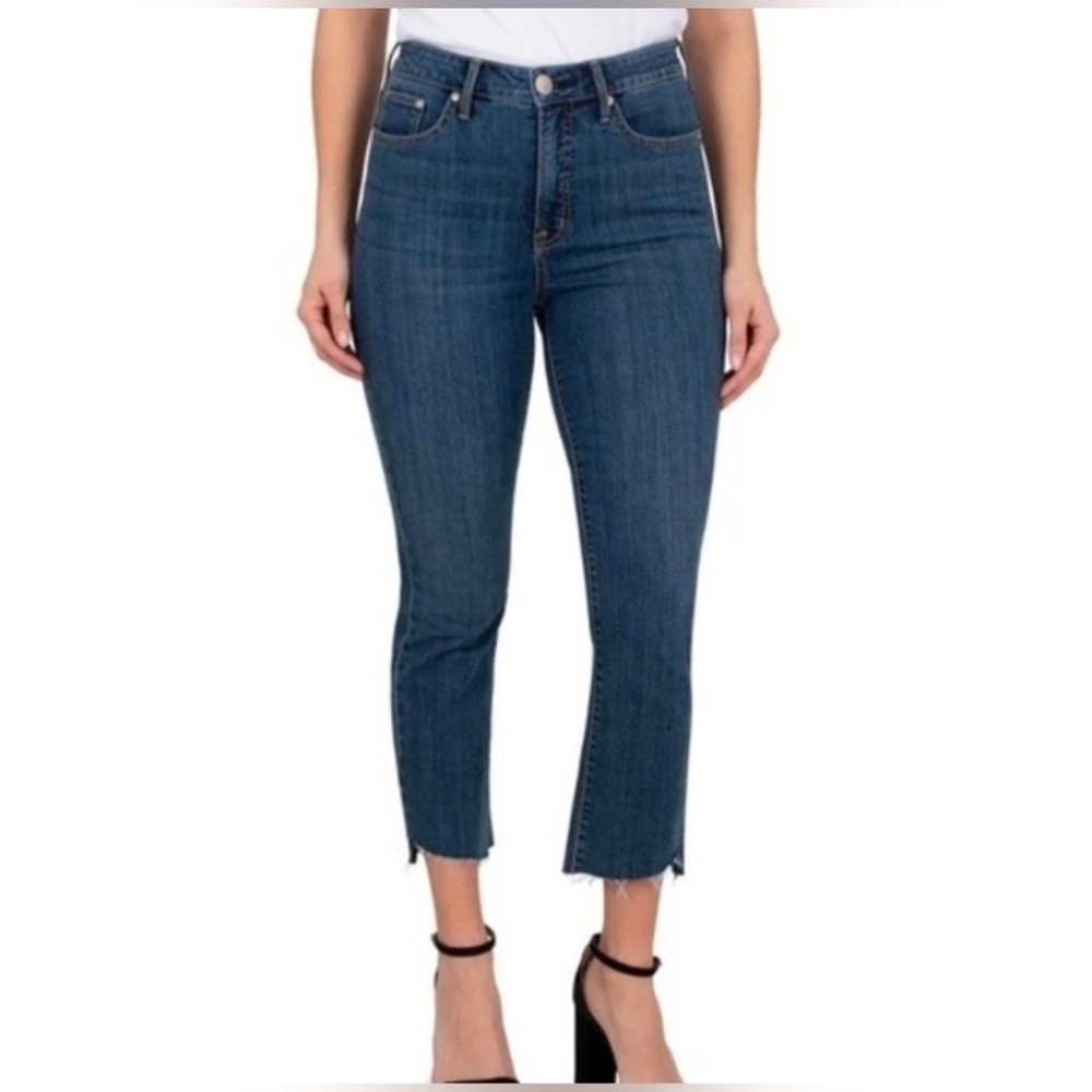 Seven7 fashion jean step hem raw edge high waist jeans size 8